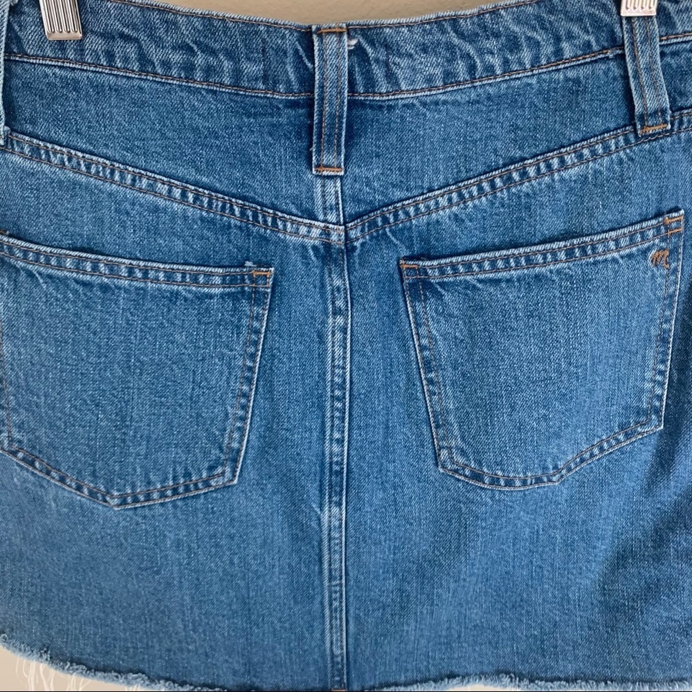MADEWELL Denim Panel Frayed Hem 5 Pocket Skirt 100% Cotton - Picture 13 of 15